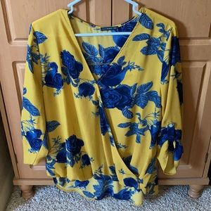 Mustard Yellow Floral Shirt